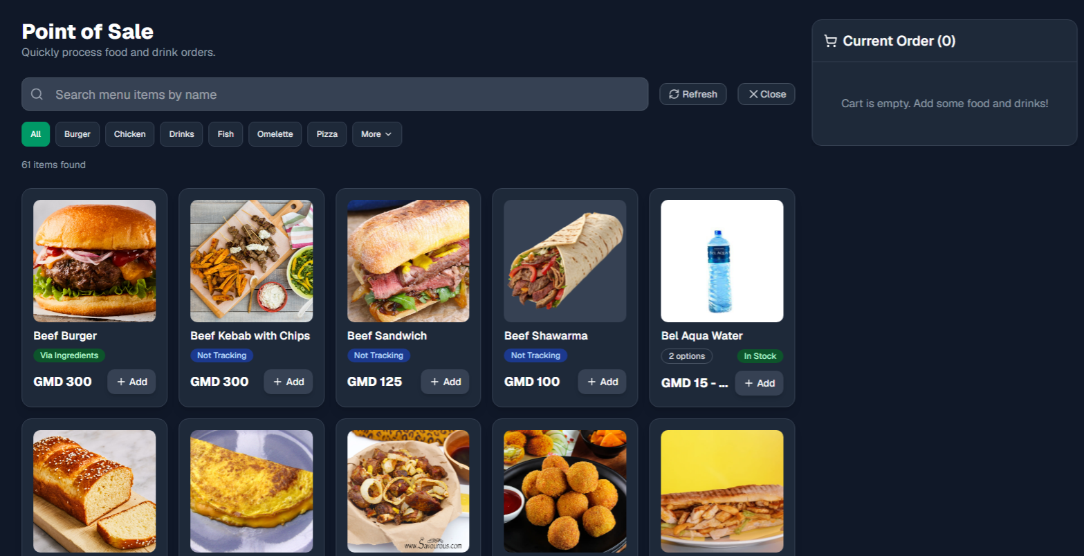 Yombana POS — your whole restaurant on one screen